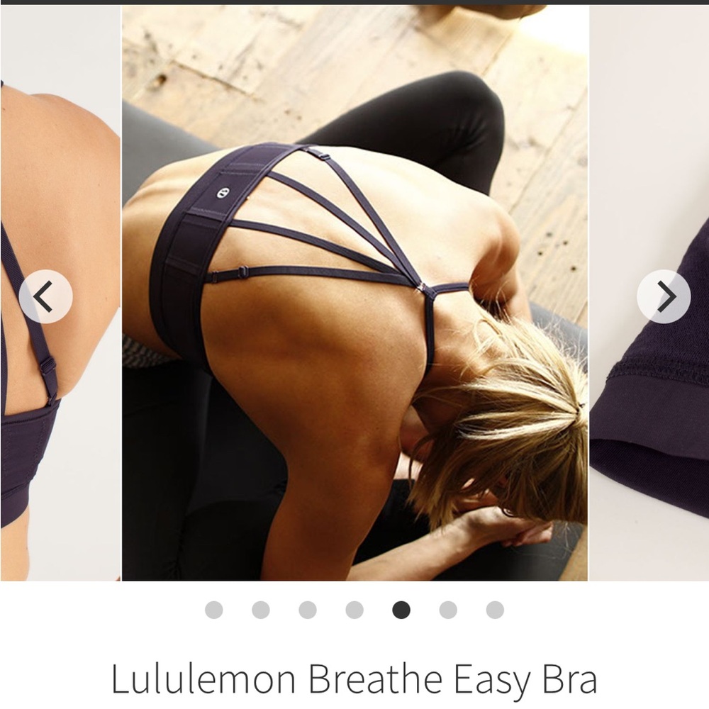 Lululemon breather easy bra size 10 black swan purple rare find - Picture 8 of 8